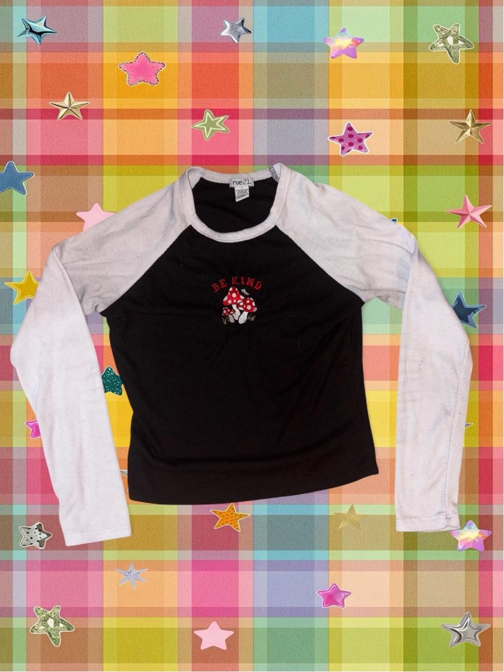 Rue21 Black & White 'Be Kind' Long Sleeve Top